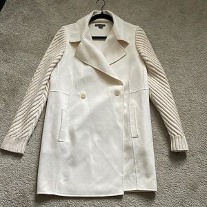 Vince knit sleeve wool pea coat, size small